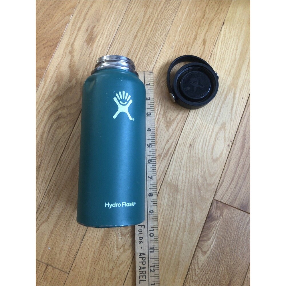 32oz Hydro Flask Water Bottle‎ Stainless Steel Vacuum Screw Top Wide Mouth Green